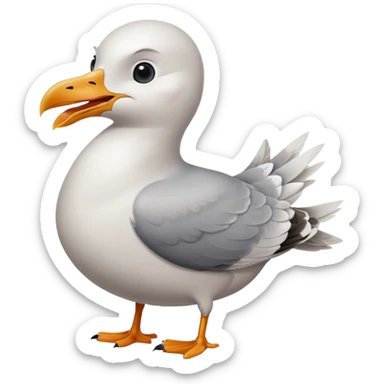 seagull giving a thumbs up and winking sticker