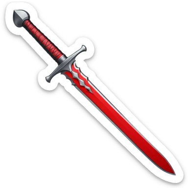 iOS sticker, ritual dagger, red blade, black handle, minimal sticker