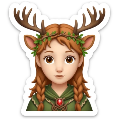 Cute Druid human like fawn sticker