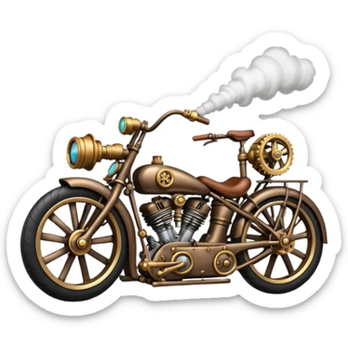 Tandem-wheel double rear axle steam engine motorcycle (two wheels in the back, one in front of the other) sticker