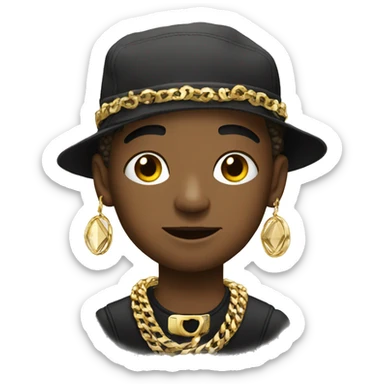 Young hustler with lots of jewelry sticker