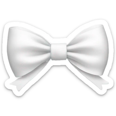 White bow on white bow sticker