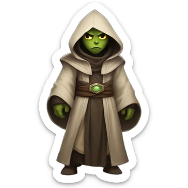 hooded jedi folding arms in world of warcraft sticker