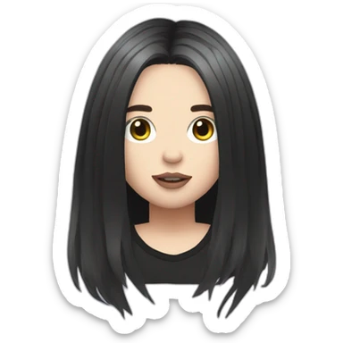 Billie eilish dark hair sticker