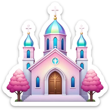 Iridescent divine holy godly romantic pink-white-gradient church  sticker