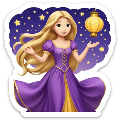 Rapunzel sending to sky lathern  sticker