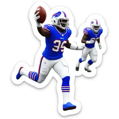 buffalo bills player getting a touchdown sticker