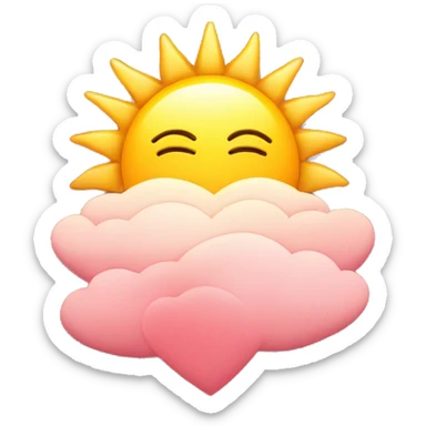 Morning sun sun wih hearts  sticker