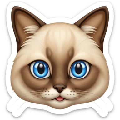 
Siamese cat face long hair sticker