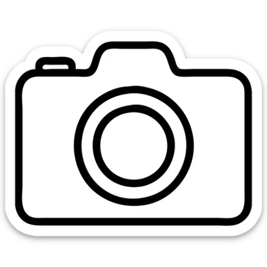 camera, modern icon style, simple and clear lines, minimal color, suitable for app or website use sticker