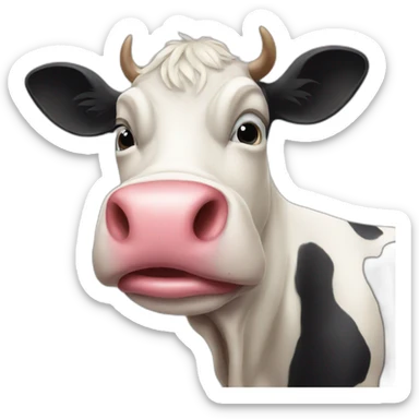 Cow make a kiss  sticker