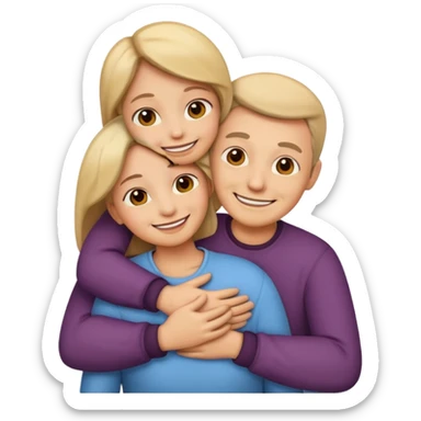 emoji de abrazar a papa y mama sticker