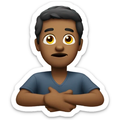 shrugging with hands sticker