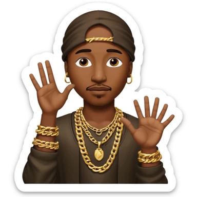 Tupac qui lève la main  sticker