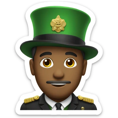 Men with Green cylinder hat and Uniform  sticker