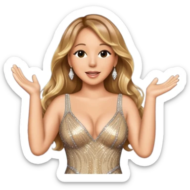 mariah carey is singing with mirco and twinkle dresss sticker