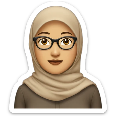 asian-woman-wearing-brown-hijab-and-glasses sticker