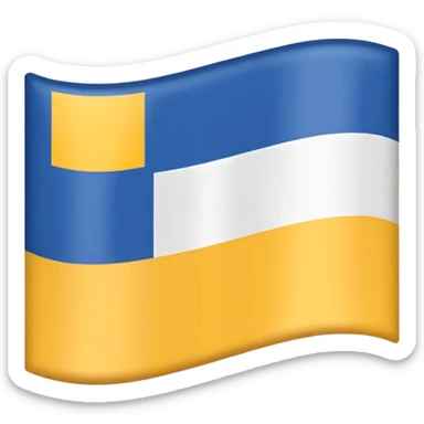 Un drapeu avec 3 couleurs a l'horizontal , le bleu en haut le blanc au centre et le jaune en bas  sticker