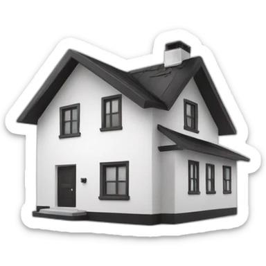 smart home in black white colors sticker
