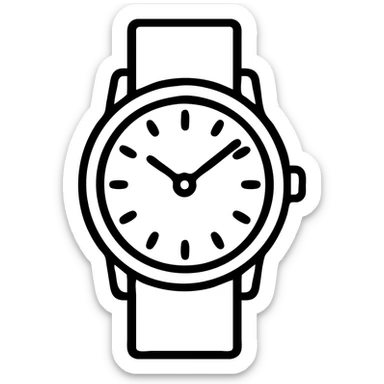 watch, modern icon style, simple and clear lines, minimal color, suitable for app icon sticker