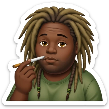 fat black guy with dreads smoking weed sticker