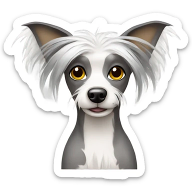 Chinese crested dog wearing a tshirt  sticker