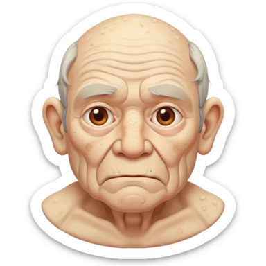 Ein Opa mit vielen Pickeln und einen Buckel man sieht seinen ganzen Körper  sticker