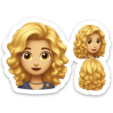 Chica morena con pelo rizado discutiendo con chica rubia con pelo rizado sticker