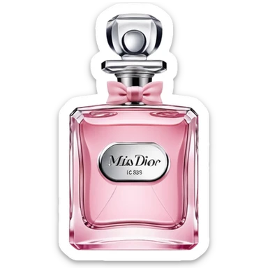 Miss Dior perfume bottle, classic, floral accent sticker