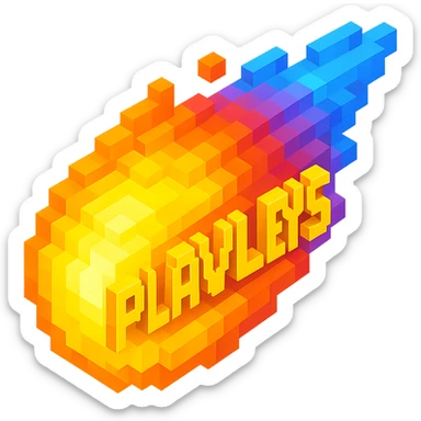 светящиеся комета с надписью "PLAVLEYS", no background sticker