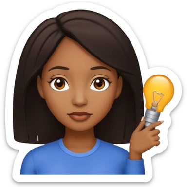 Light skinned tall black woman with bbl and dark brow hair sticker