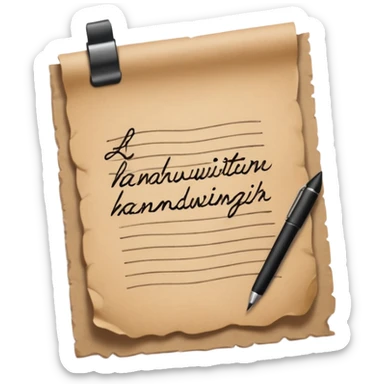 hand writing on a piece of paper sticker