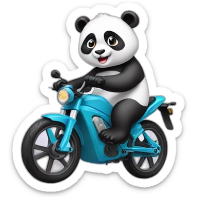 Cute Panda with road bike sticker