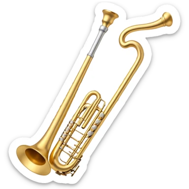 Create an elegant and artistic emoji that represents music arrangement and orchestration. The design should feature a conductor's baton, musical scores, and various orchestral instruments (e.g., violin, trumpet, flute). Incorporate flowing lines to represent harmony and orchestral balance, along with a subtle representation of sheet music. Use rich, classical colors like gold, silver, or deep blue, and create an atmosphere of sophistication and precision. The background should be transparent. sticker