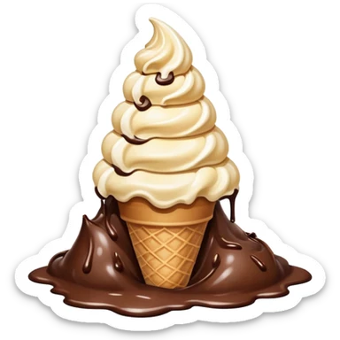 Ice cream cone on top of a pile of dog shit sticker