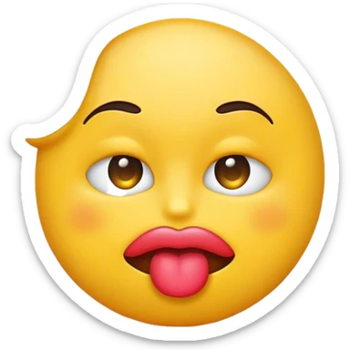 A regular emoji with lips puckered in annoyance  sticker