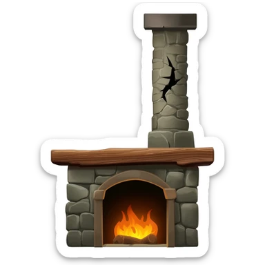 old stove fireplace sticker