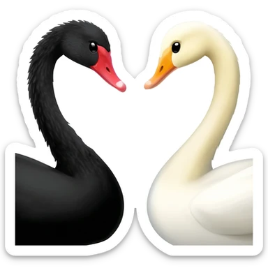 Black swan and white swan sticker