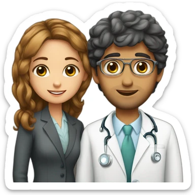 Jewish girl friend with ophthalmologist long Arabic boy sticker