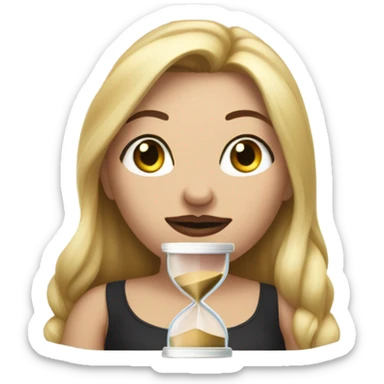 single Slim-Thicc white woman posing (hourglass figure) sticker