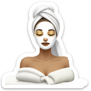 Spa day facial white woman  sticker