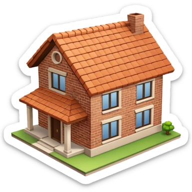 house no trees  not wooden like cartoonish almost sticker