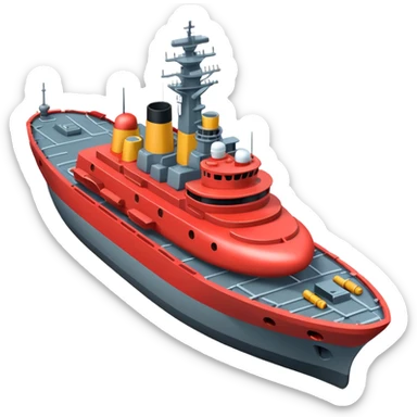 battleship arial view sticker
