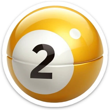 golden billiard ball with the number 23 in a pixelated style sticker