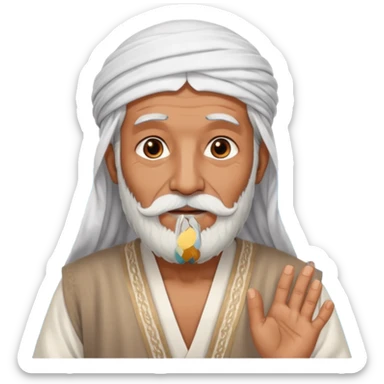 old emirates guys wearin gUAE cloths with white beared .. he works in the sea sticker