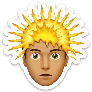 yellow exploiding head normal man mind blown sticker