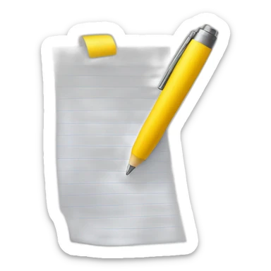 yellow pen with a piece of paper sticker