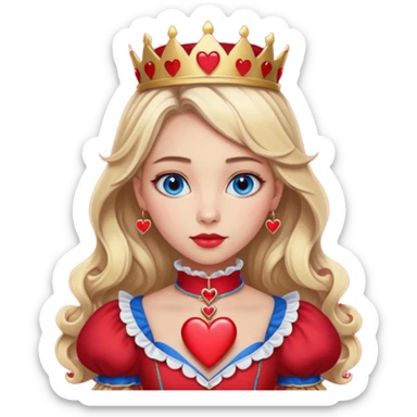 Freya Skye lose my head junior Eurovision 2022 red queen of hearts style blonde half up half down hair, blue eyes sticker