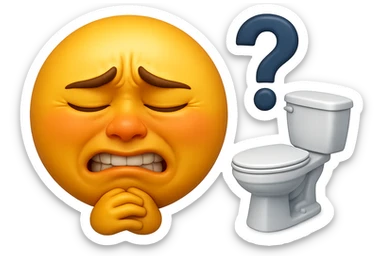emoji stile iphone che riguarda l'argomento "stipsi/andrò al bagno oggi?", iperrealistico 4k sticker