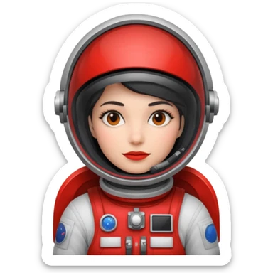 woman,  astronaut, red and black design sticker